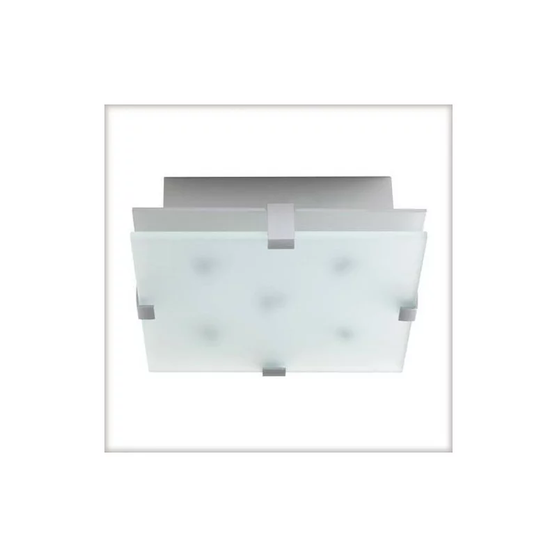 Xeta LED plafon 14W 200x200mm, chrom mat, 230V, metal/szkło Xeta LED plafon 14W 200x200mm, chrom mat, 230V, metal/szkło