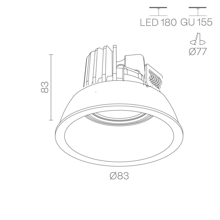 BPM KONI DEEP 3171.01.RF.BK/WH oprawa wpust LED biała czarna 7W CREE