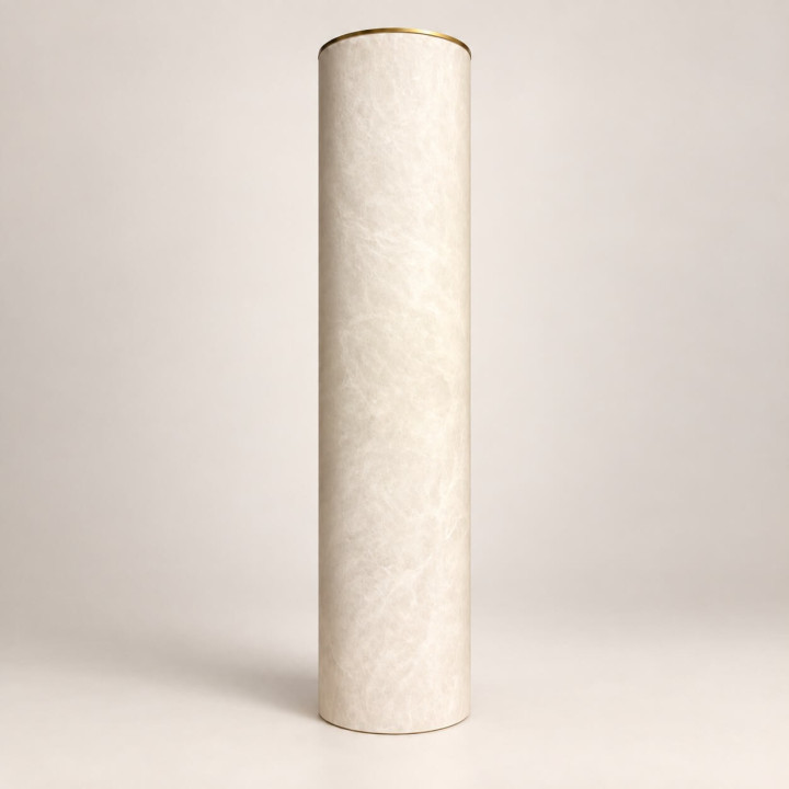 LUCES DILETTO alabaster and aluminum pendant lamp, suspended tubes