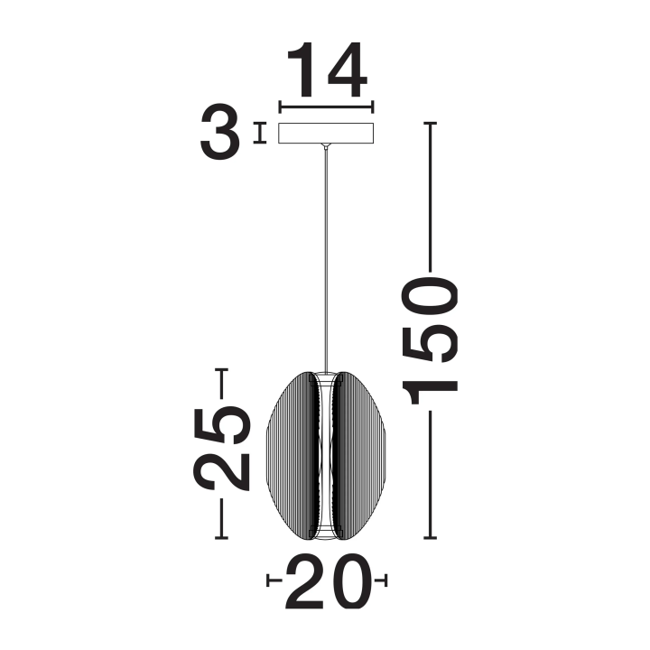 LUCES NOIR 9W black single decorative LED pendant lamp