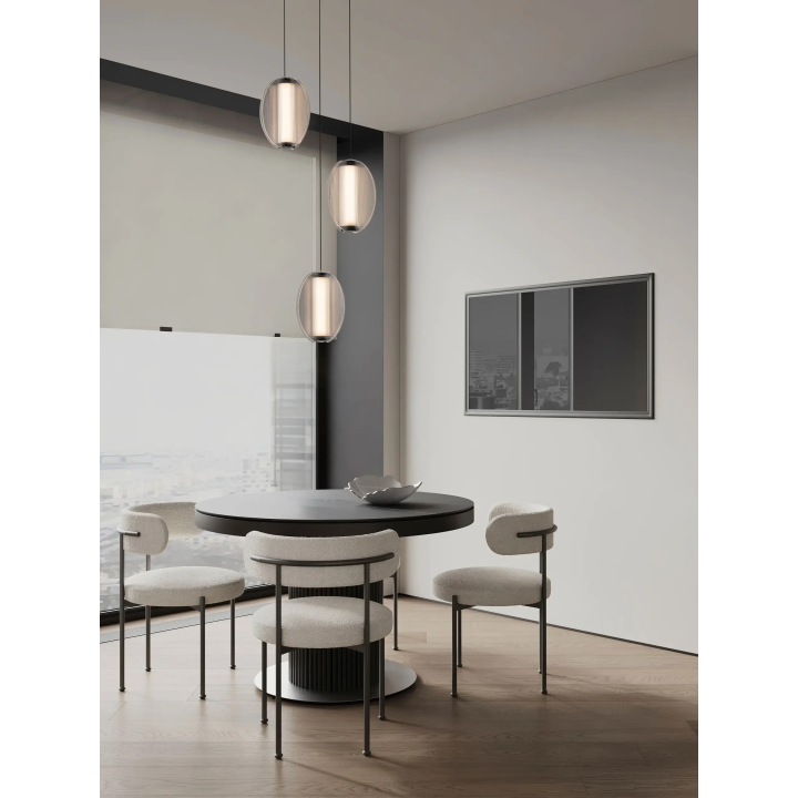 LUCES NOIR 24W 3000K dimmable glass LED pendant lamp