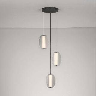LUCES NOIR szklana lampa wisząca LED 24W 3000K z opcją ściemniania