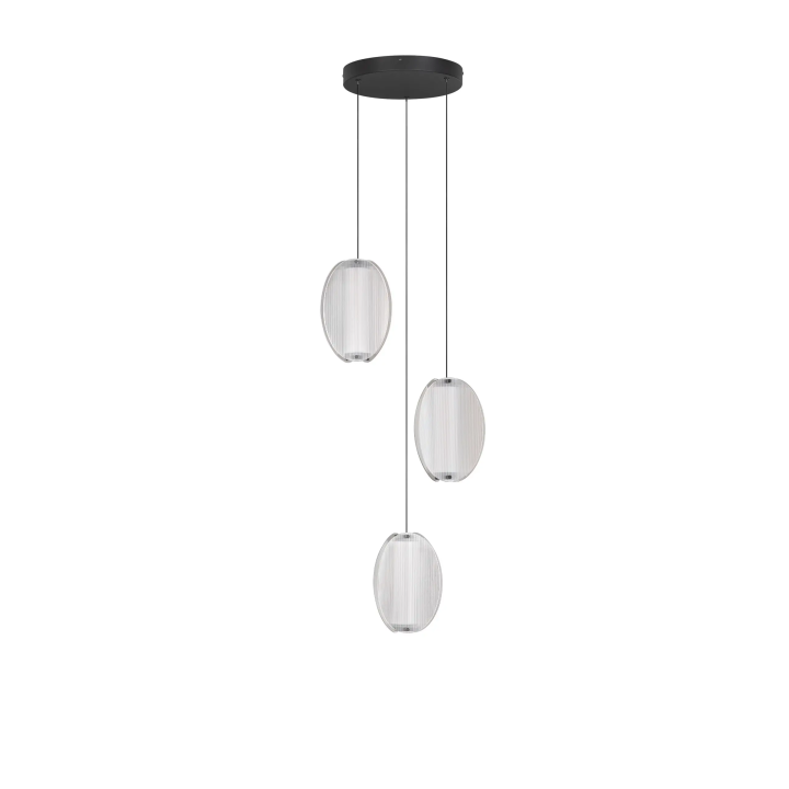 LUCES NOIR szklana lampa wisząca LED 24W 3000K z opcją ściemniania