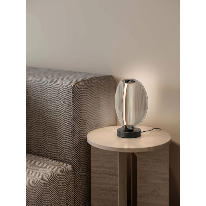 LUCES NOIR lampa stołowa LED 9W 3000K szklana, czarna