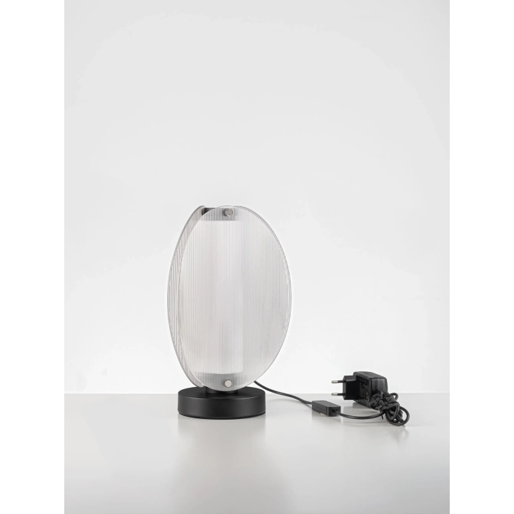 LUCES NOIR lampa stołowa LED 9W 3000K szklana, czarna