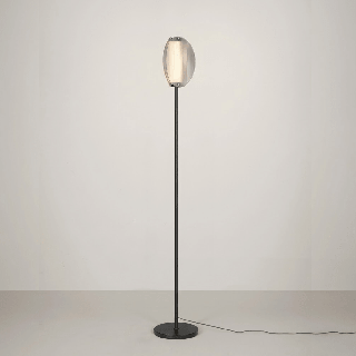 LUCES NOIR lampa podłogowa LED 9W 3000K z ryflowanym szkłem ściemniana