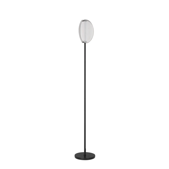LUCES NOIR lampa podłogowa LED 9W 3000K z ryflowanym szkłem ściemniana