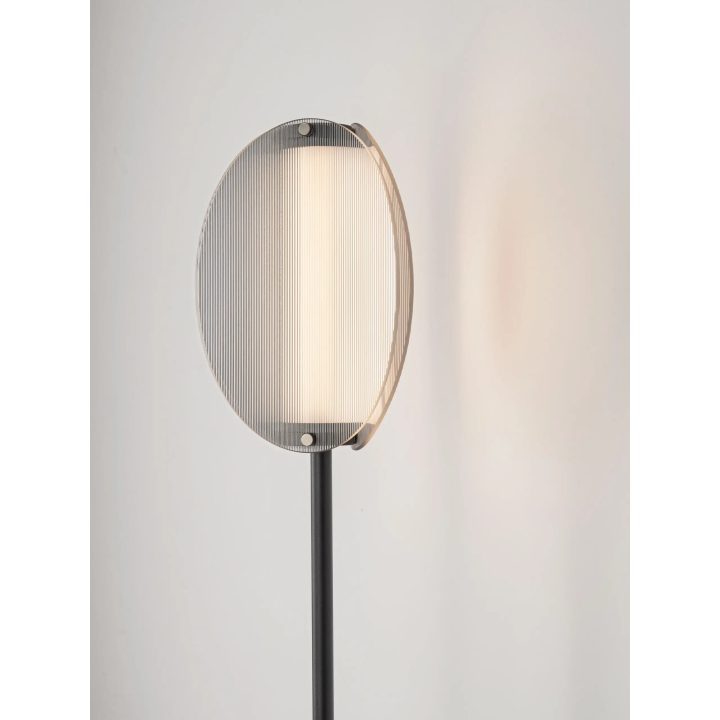 LUCES NOIR lampa podłogowa LED 9W 3000K z ryflowanym szkłem ściemniana