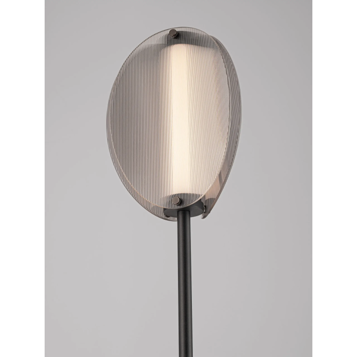 LUCES NOIR lampa podłogowa LED 9W 3000K z ryflowanym szkłem ściemniana