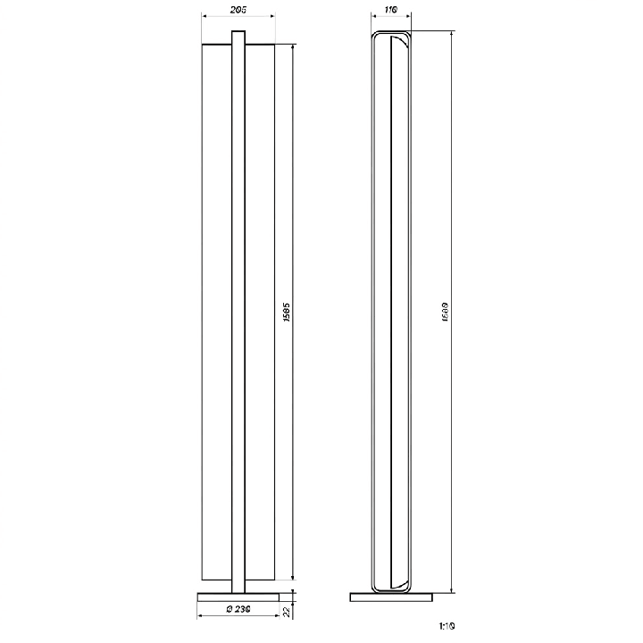 LOONARI VELORA FL lampa podłogowa LED 27W 3000K czarno-biała 158 cm