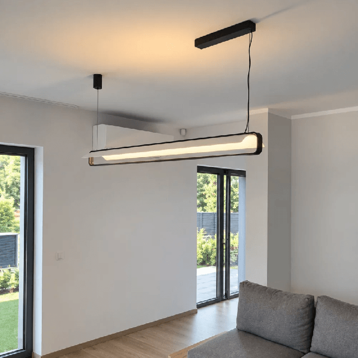 LOONARI VELORA P linear LED pendant light, 3000K, 127 cm / 158 cm