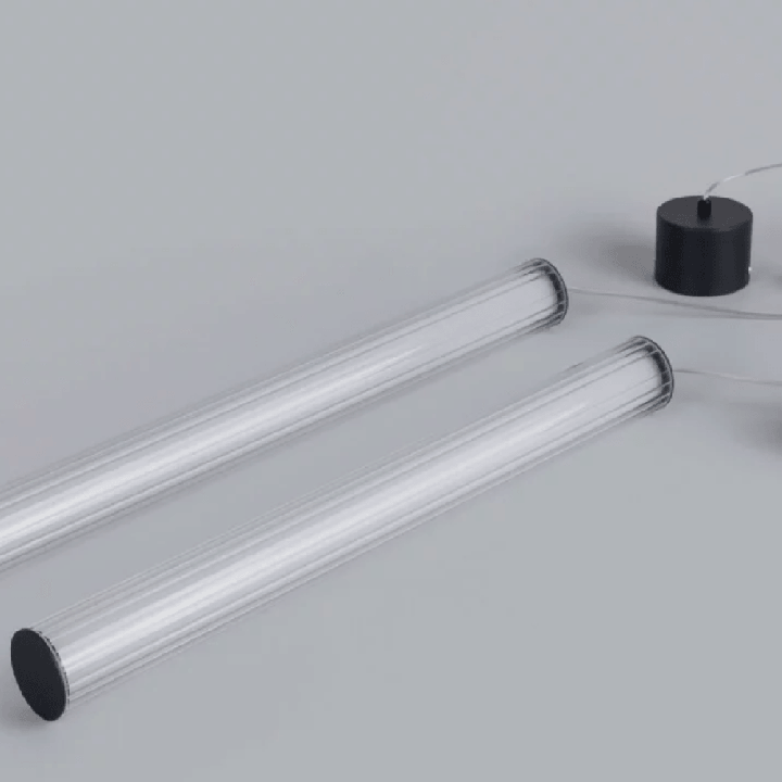 LOONARI RIVIA P lampa wisząca pionowa tuba LED z ryflowanym szkłem
