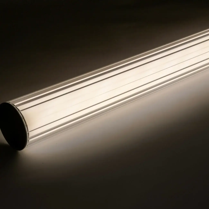 LOONARI RIVIA P elongated LED pendant light, 3000K, ribbed glass