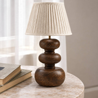 ADANI ASHER AD365 dark mango wood table lamp with shade 55cm