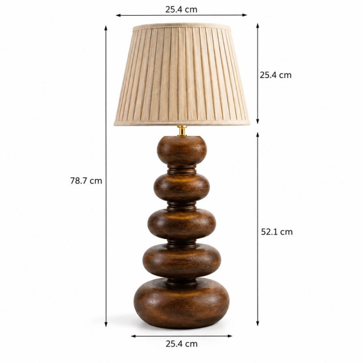 ADANI BOULDER AD366 wysoka lampa stołowa 79cm ciemne drewno mango
