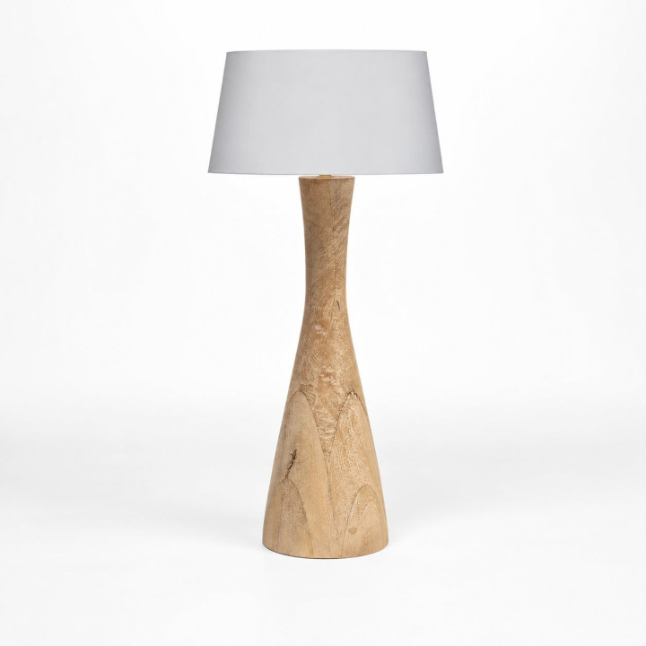 ADANI ASPEN AD369 drewniana lampa stołowa z mango 76cm z abażurem