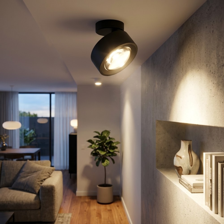 LOONARI CLARO SM adjustable LED ceiling fixture, 3000K, glass lens