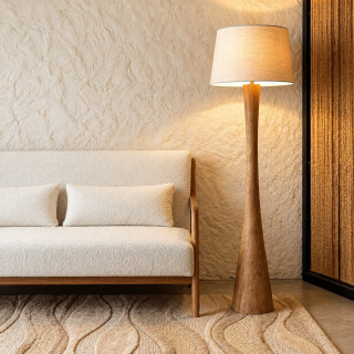 ADANI SCOTT AD368 floor lamp mango wood 156 cm with linen shade