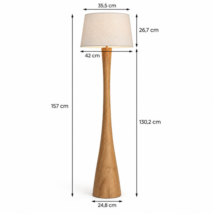 ADANI SCOTT AD368 floor lamp mango wood 156 cm with linen shade