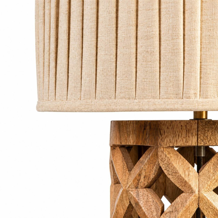 ADANI MALIBU AD370 Openwork Mango Wood Floor Lamp, 159 cm | Salon LED