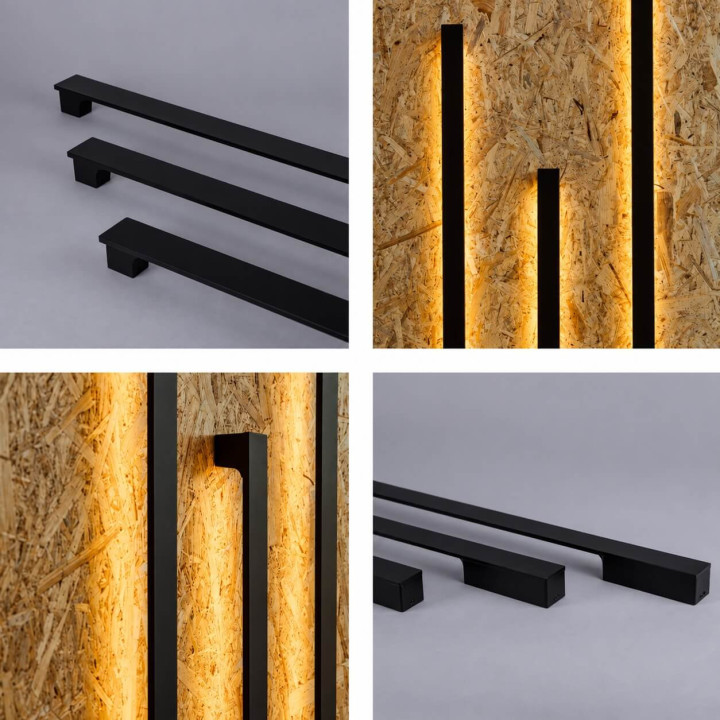 LOONARI TESSO oblong, black LED wall lamp IP65 90/120/150cm