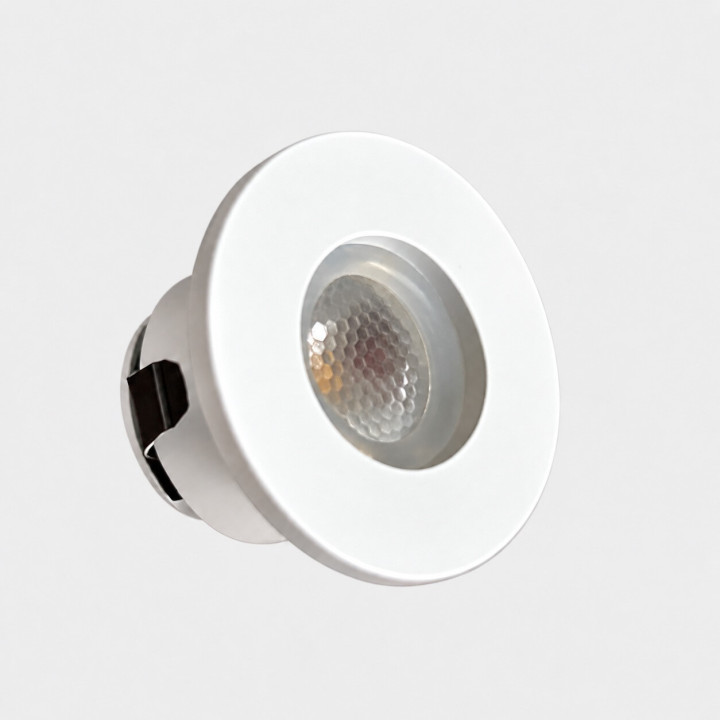 Waterproof IP44 small LED spotlight 1W white, black 24mm 3000K/4000K