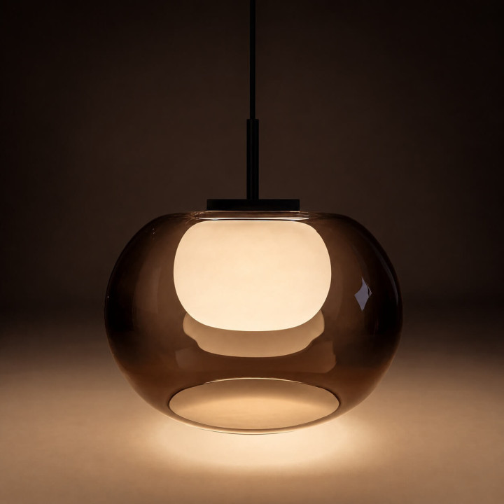 LOONARI TEANA LED pendant lamp 3000K 8W, 20W CRI90 smoked shade