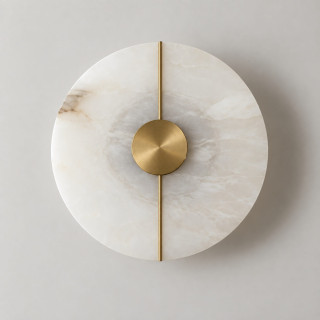 ALABASTRO AD345 okrągły kinkiet LED 25cm hiszpański alabaster 3000K