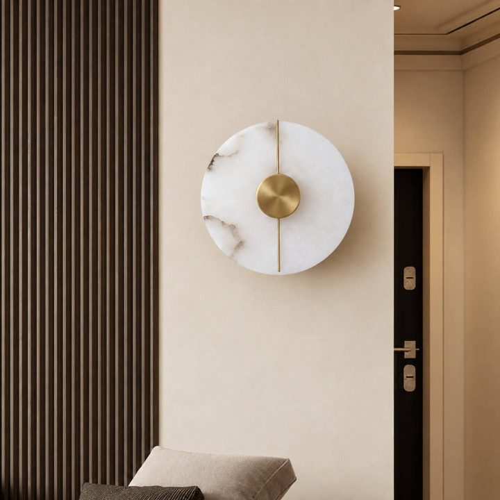 ALABASTRO AD345 okrągły kinkiet LED 25cm hiszpański alabaster 3000K