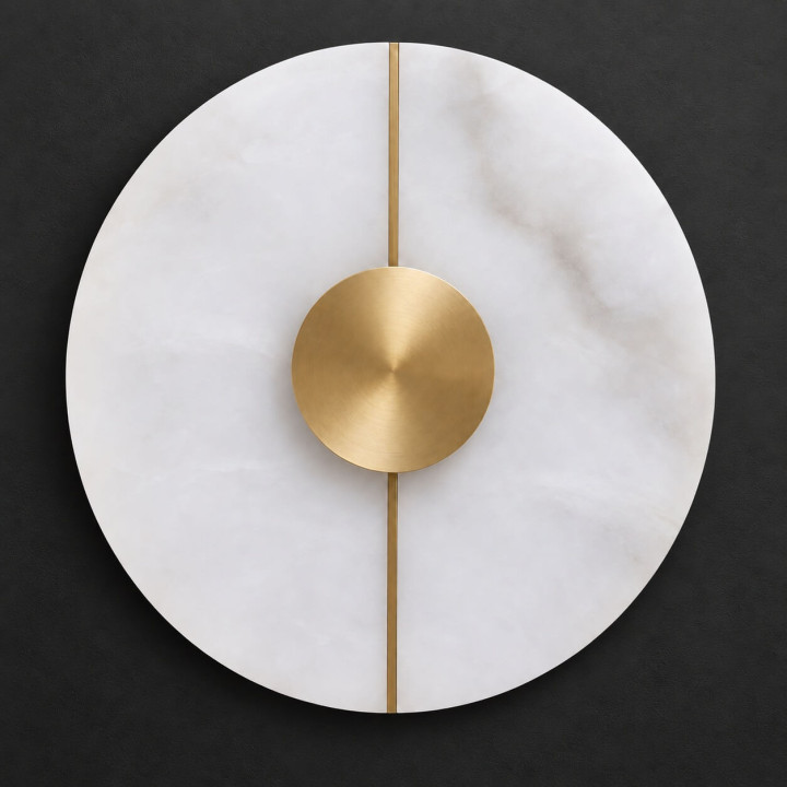 ALABASTRO AD345 okrągły kinkiet LED 25cm hiszpański alabaster 3000K