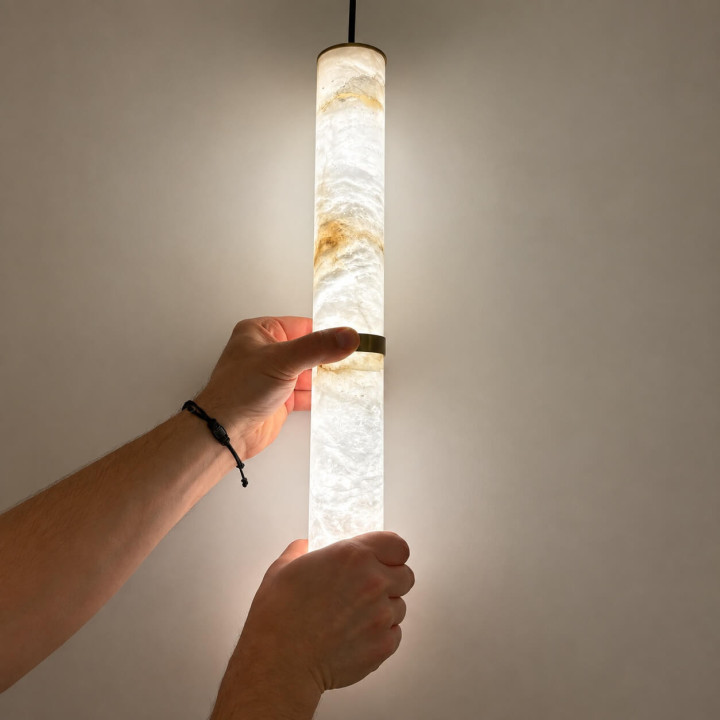ALABASTRO AD336 lampa wisząca tuba  50cm LED 10W hiszpański alabaster