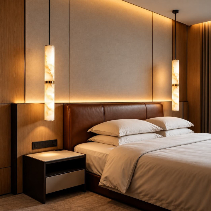 ALABASTRO AD336 lampa wisząca tuba  50cm LED 10W hiszpański alabaster