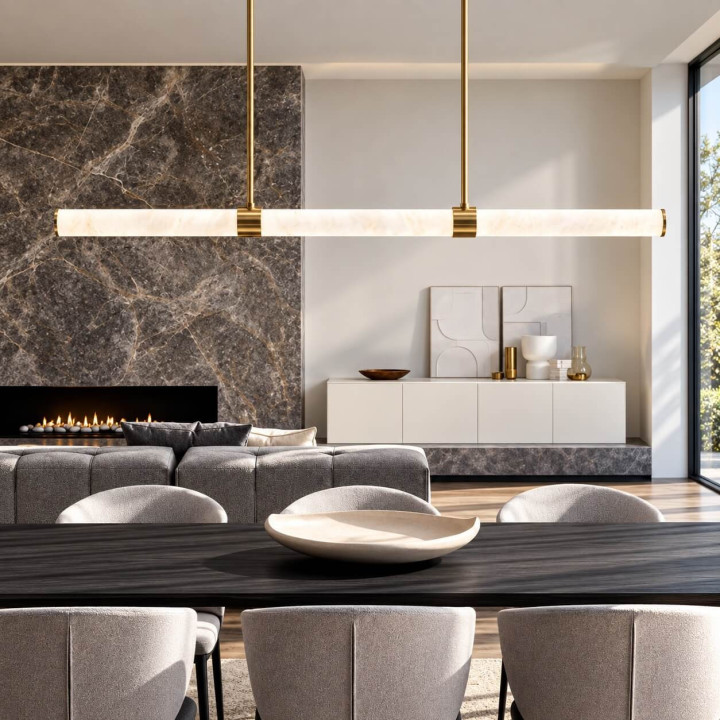 ALABASTRO AD337 podłużna lampa wisząca LED 150cm hiszpański alabaster