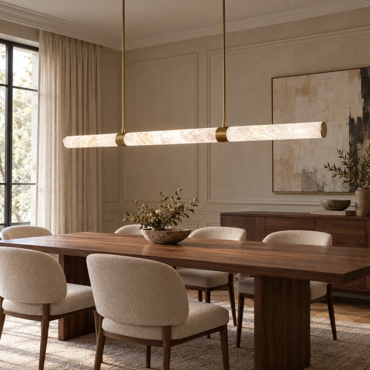 ALABASTRO AD337 podłużna lampa wisząca LED 150cm hiszpański alabaster