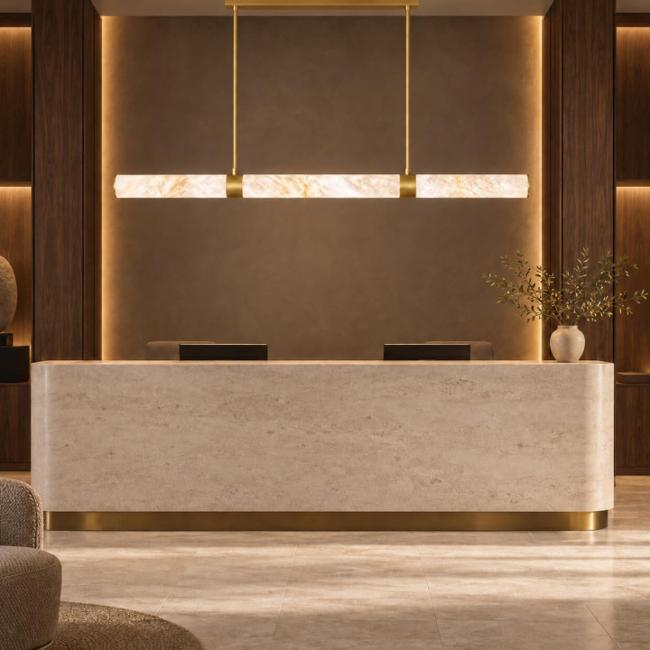 ALABASTRO AD337 podłużna lampa wisząca LED 150cm hiszpański alabaster