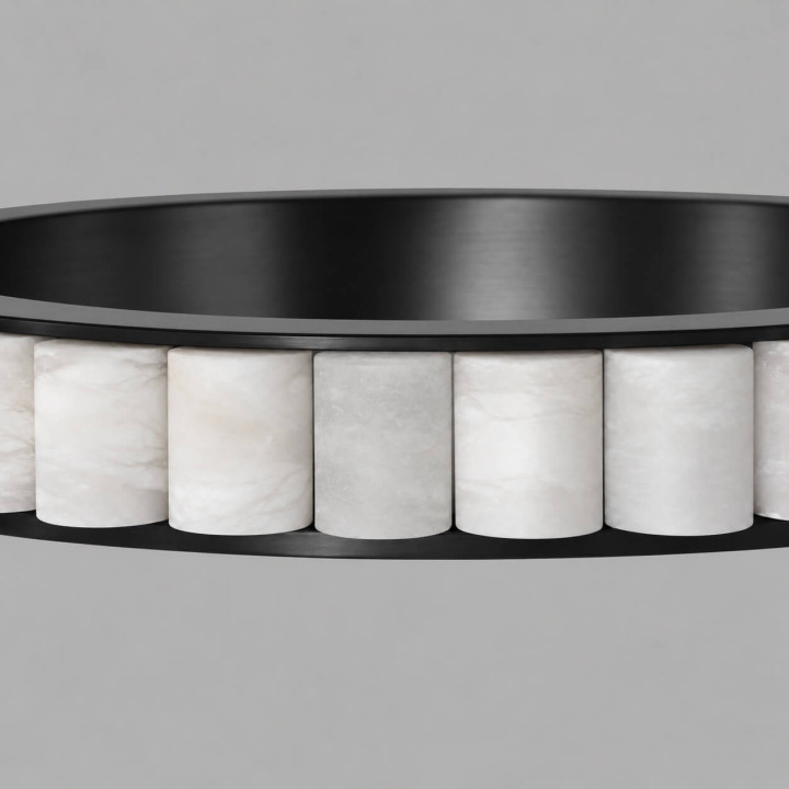 ALABASTRO AD342 czarna lampa wisząca ring LED alabaster 80cm DALI-2