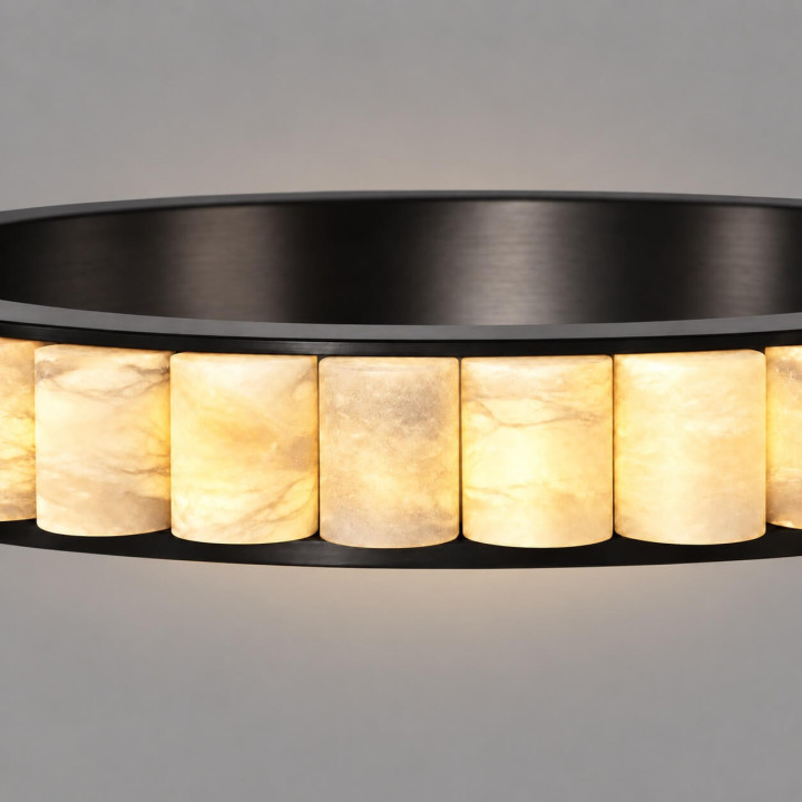 ALABASTRO AD342 czarna lampa wisząca ring LED alabaster 80cm DALI-2