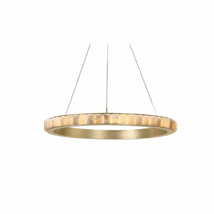 ALABASTRO AD341 gold LED ring pendant light 60cm, Spanish alabaster