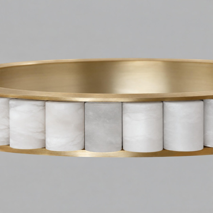 ALABASTRO AD341 lampa wisząca złoty ring LED 60cm hiszpański alabaster