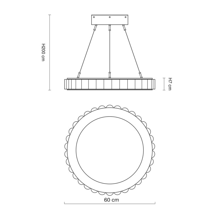 ALABASTRO AD341 gold LED ring pendant light 60cm, Spanish alabaster