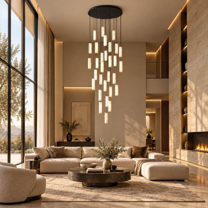 ALABASTRO AD336-30 lampa wisząca tuby LED alabaster złota, czarna