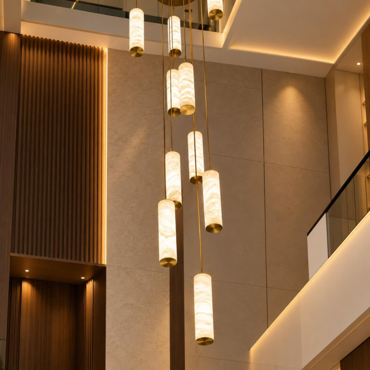 ALABASTRO AD336-30 lampa wisząca tuby LED alabaster złota, czarna