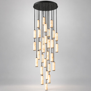 ALABASTRO AD336-30 LED tube pendant light, Spanish alabaster gold, black