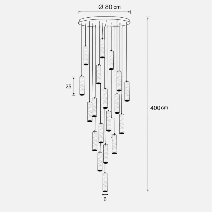 ALABASTRO AD336-30 lampa wisząca tuby LED alabaster złota, czarna