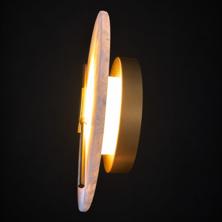ALABASTRO AD345 okrągły kinkiet LED 25cm hiszpański alabaster 3000K