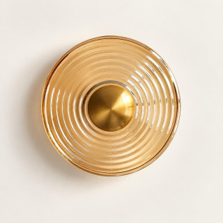ADANI Carabin AD344 round LED wall light 30cm amber glass + gold