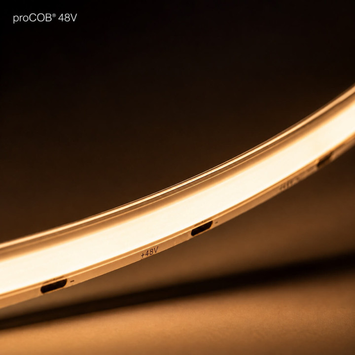 Profesjonalna taśma LED COB 8W/mb biała ciepła 3000K 48V do wnętrz IP20