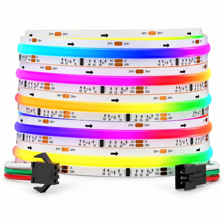 Profesjonalna taśma cyfrowa LED RGBW COB 24V SPI Digital rolka 5m, 10m