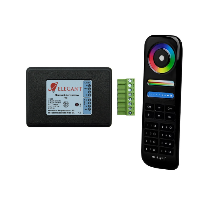 Elegant F46 controller for digital RGB, RGBW, CCT, and MONO LED strips