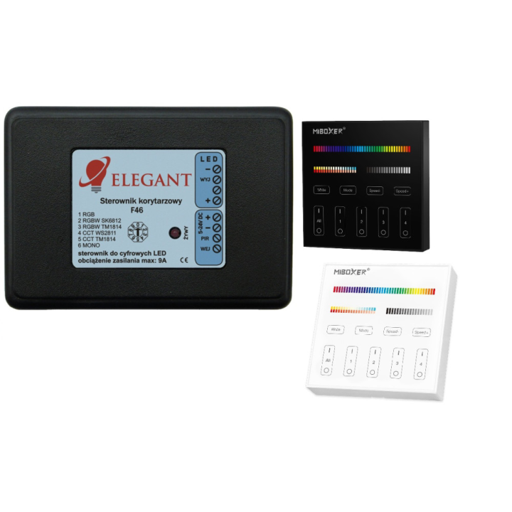 Elegant F46 controller for digital RGB, RGBW, CCT, and MONO LED strips